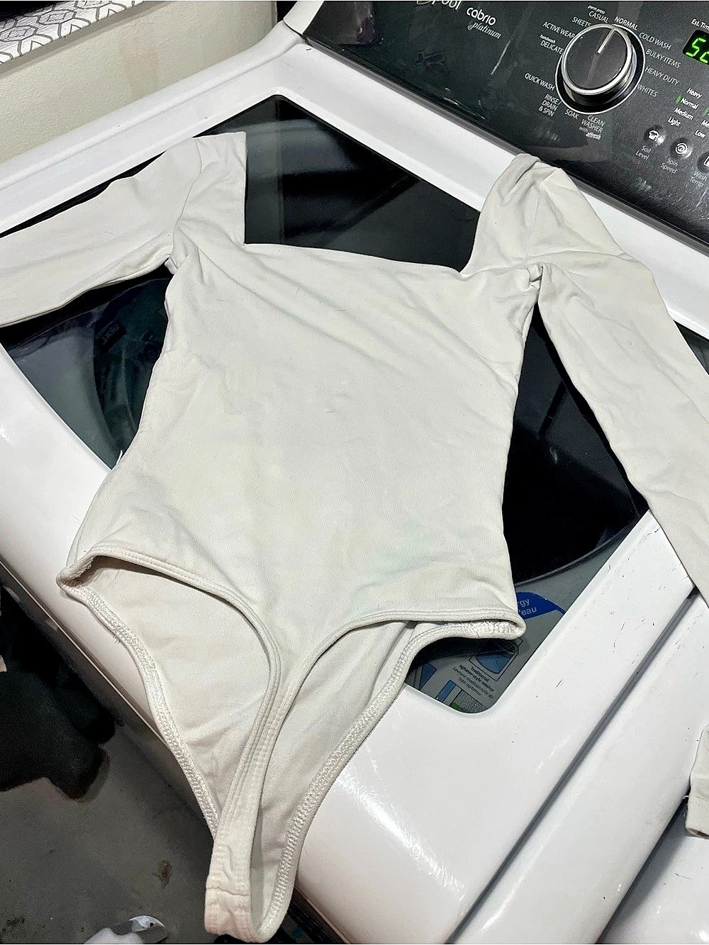BABATON Contour Squareneck Long-Sleeve Bodysuit One-Piece White XXS